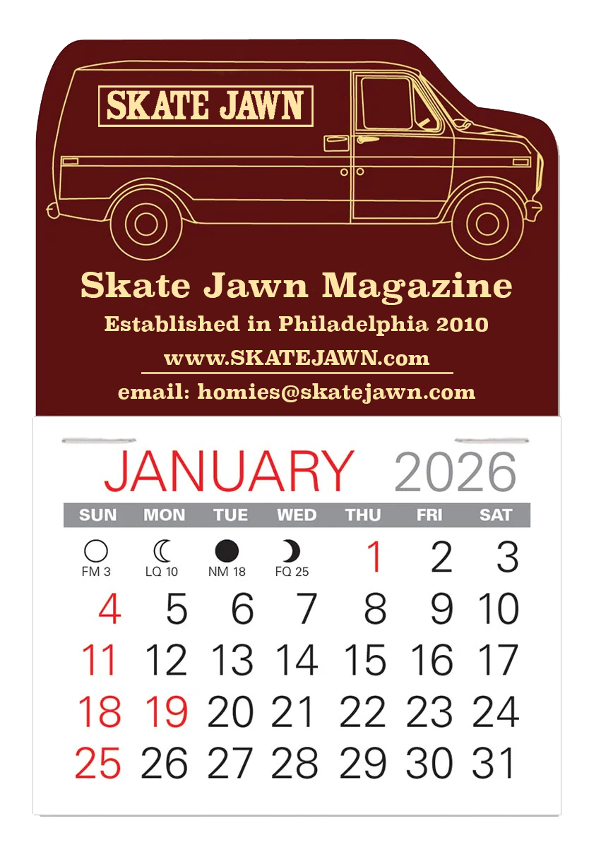 Skate Jawn 2026 Calendar