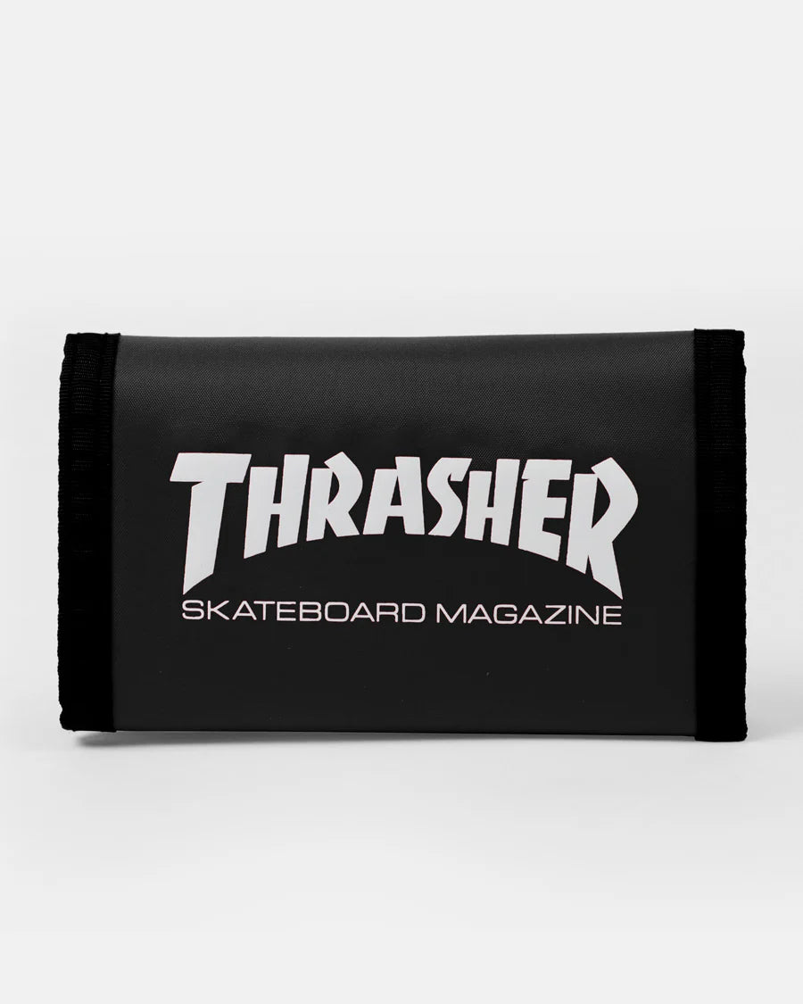 THRASHER SKATE MAG - VELCRO WALLET - BLACK