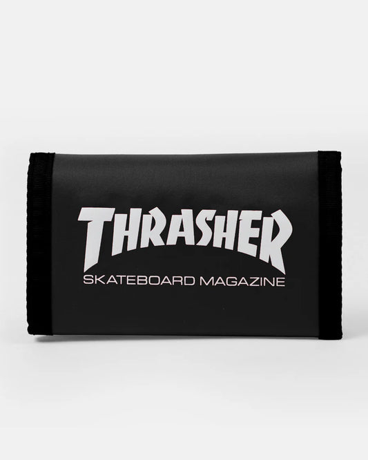 THRASHER SKATE MAG - VELCRO WALLET - BLACK