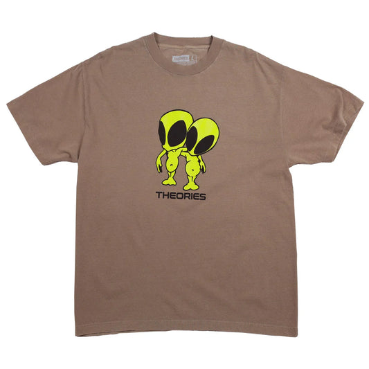 Theories Twins Tee Garment Dyed Tee Washed Brown