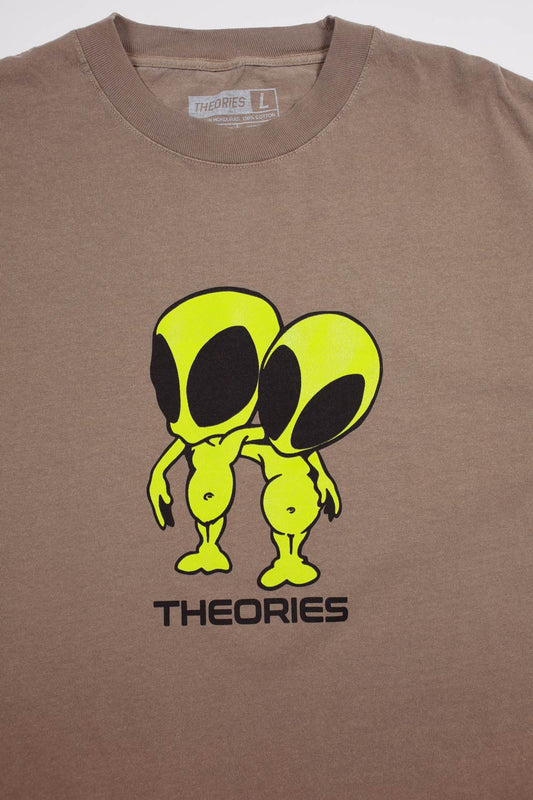Theories Twins Tee Garment Dyed Tee Washed Brown